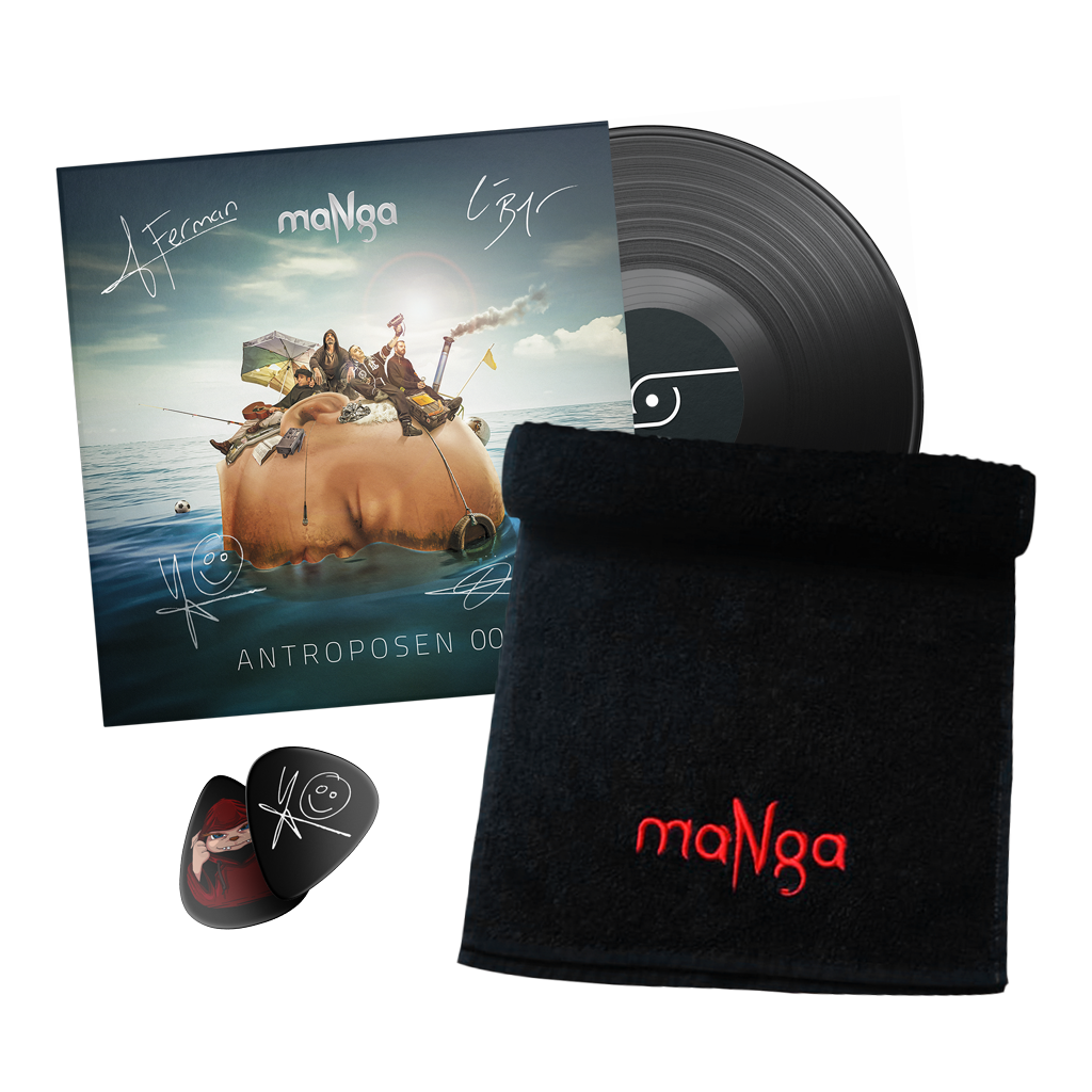 Antroposen 001 Baskı İmzalı Plak, maNga Havlu, Yamyam İmzalı Siyah Pena