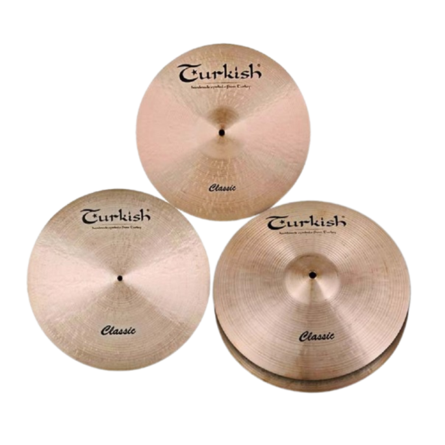 Turkish Cymbals Classic Set (14"Hi-hat +16"Crash + 20"Ride + Bag)
